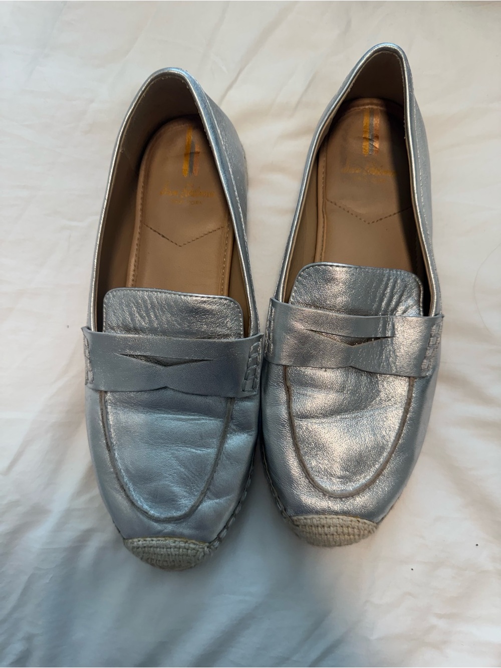 Sam Edelman Metallic Silver Penny Loafers